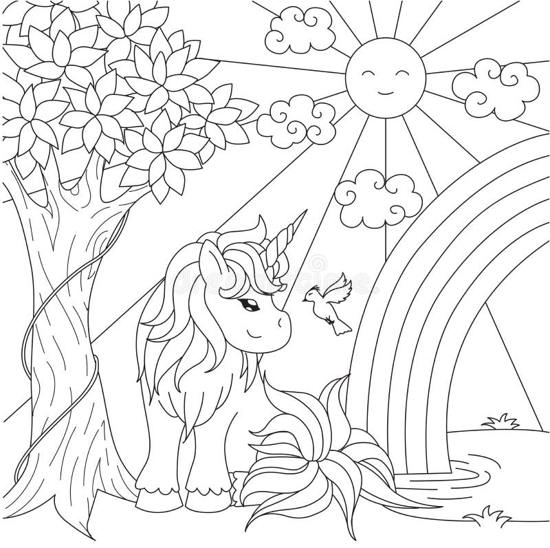 Desenho de Princesa arco-íris para colorir