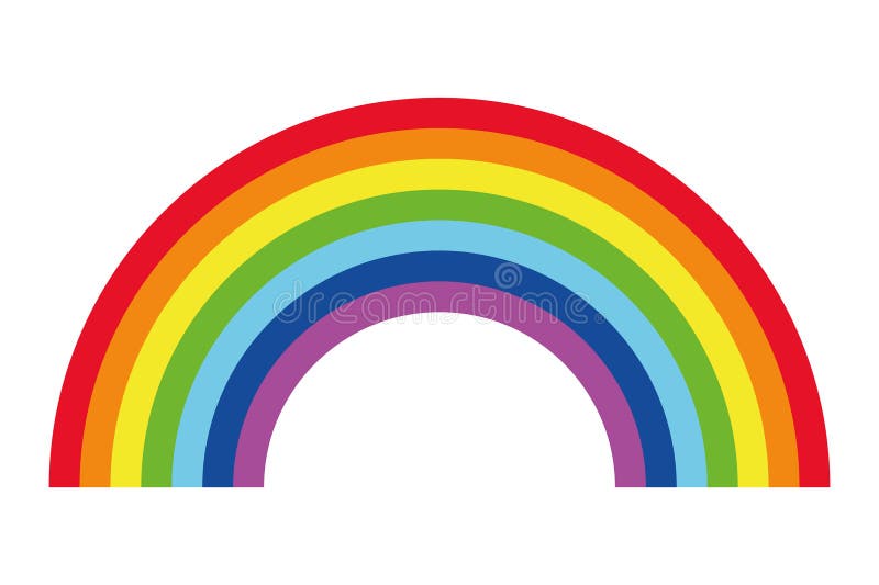 Arco Arcobaleno chiaro. Illustrazione Di Curva Arcobaleno A Colori Semplice. Design piatto minimalista per bambini poster Carte pe royalty illustrazione gratis