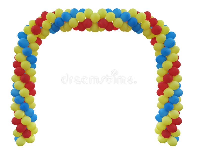 Ilustración de Globos Marco Arco O Guirnalda Globos Multicolores En El  Suelo Aislados En Blanco Arco Decorativo De Color Vectorial Objetos Para  Decorar Ceremonias Fiestas De Cumpleaños O Celebraciones Vacaciones Del Día