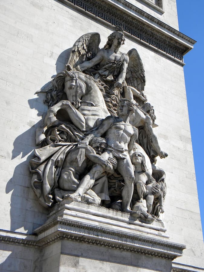 Sculptural detail of the Arc de Triomphe, Paris. Sculptural detail of the Arc de Triomphe, Paris.