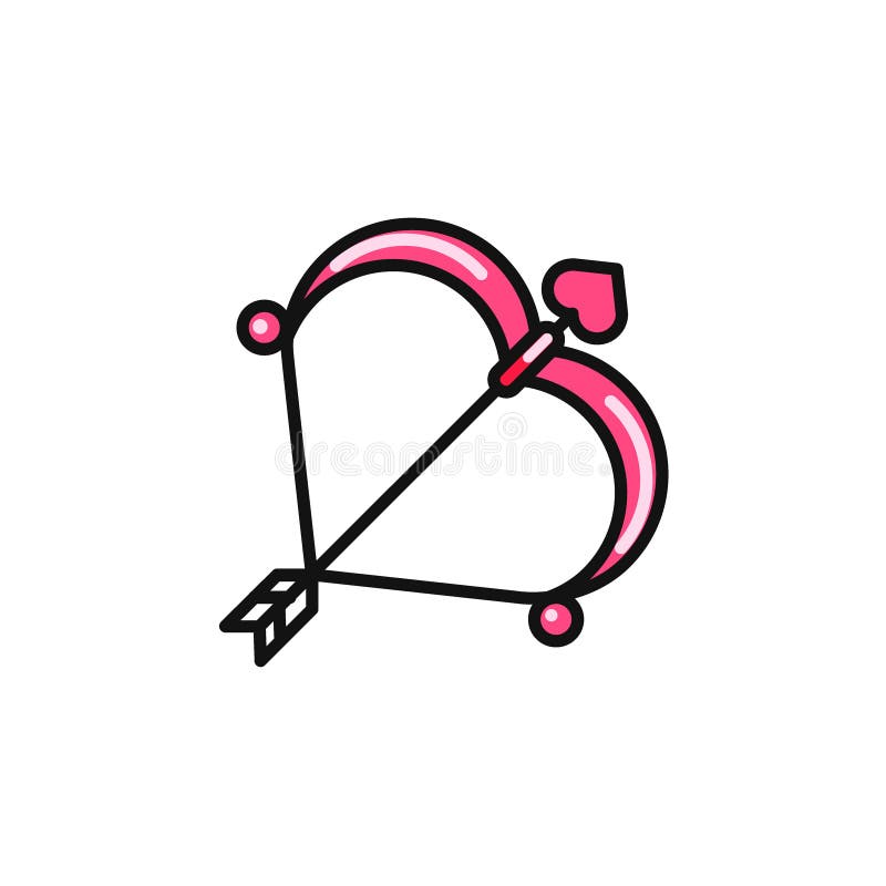 icono de color de arco y flecha de Cupido. día de San Valentín. ilustración  vectorial aislada 4617940 Vector en Vecteezy