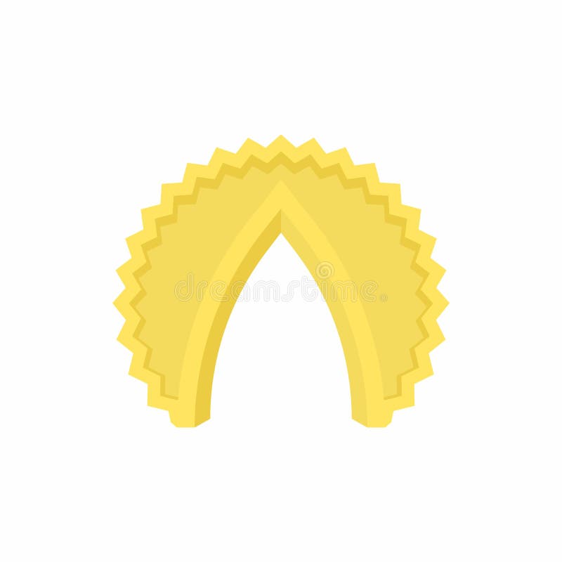 Arco del oro con el icono del borde áspero, estilo de la historieta stock de ilustración Arco del oro con el icono del borde áspero, estilo de la historieta stock de ilustración