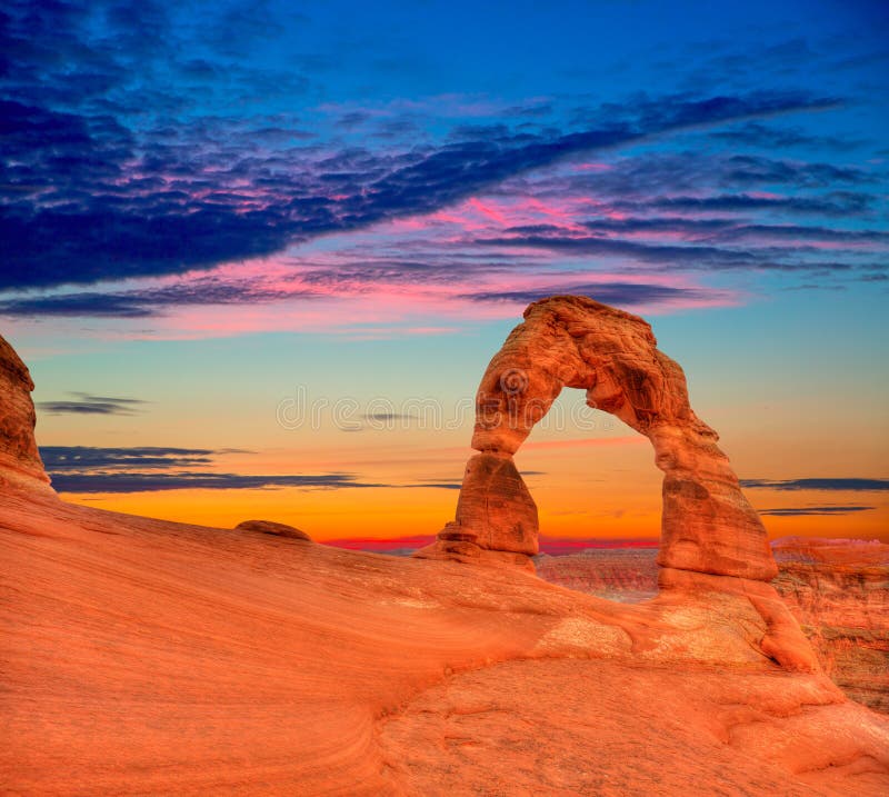 Arco delicato del parco nazionale di arché nell'Utah U.S.A.