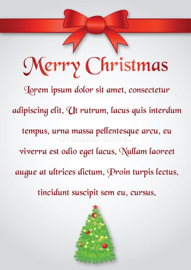 Arco della cartolina di Natale albero di Natale Belo e del confine e rossi del nastro illustrazione vettoriale Arco della cartolina di Natale albero di Natale Belo e del confine e rossi del nastro illustrazione vettoriale