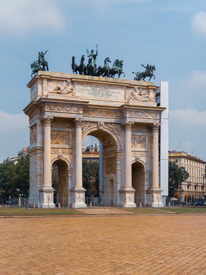 Arco Della Pace, Historical Monument of the City of Milan Stock Photo ...