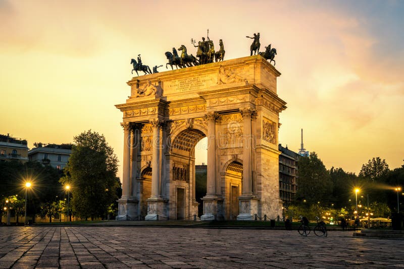 Arco Della Pace in Milan , Italy Stock Image - Image of italy ...