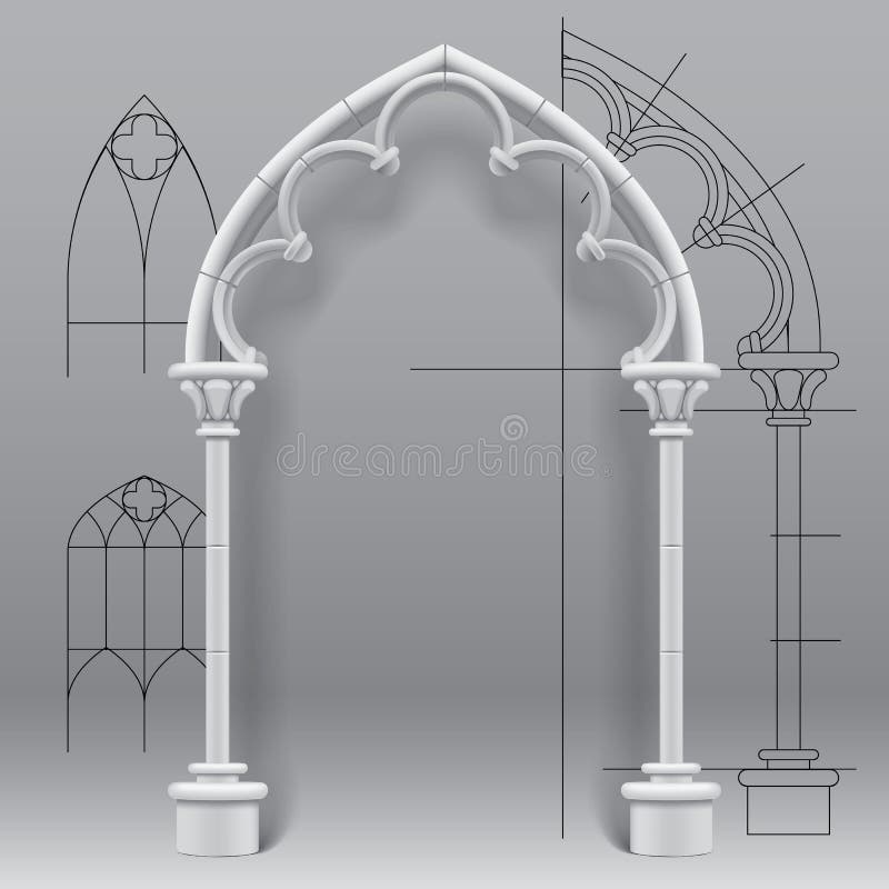 Arco gotico illustrazione vettoriale Arco gotico illustrazione vettoriale