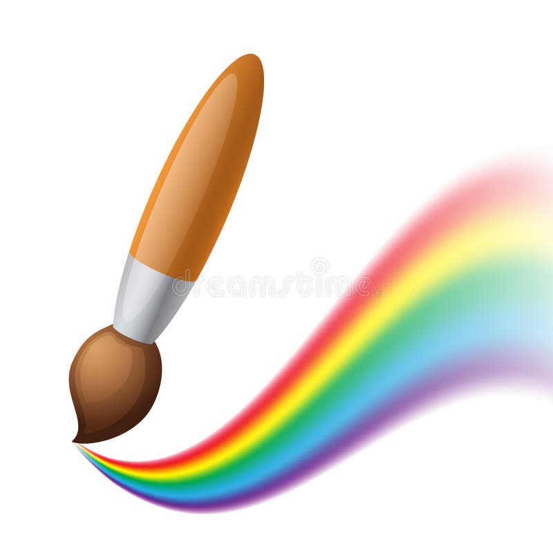 Arco iris de la pintura del cepillo. Ejemplo conceptual. stock de ilustración Arco iris de la pintura del cepillo. Ejemplo conceptual. stock de ilustración