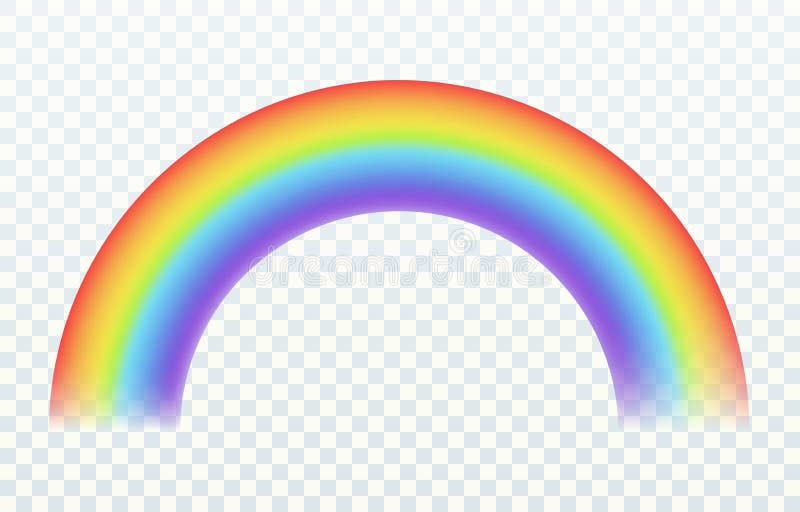 Arco iris realista Efecto iridiscente de la lluvia y del sol de luces del verano del arco del color del cielo alegre de la primav libre illustration Arco iris realista Efecto iridiscente de la lluvia y del sol de luces del verano del arco del color del cielo alegre de la primav libre illustration