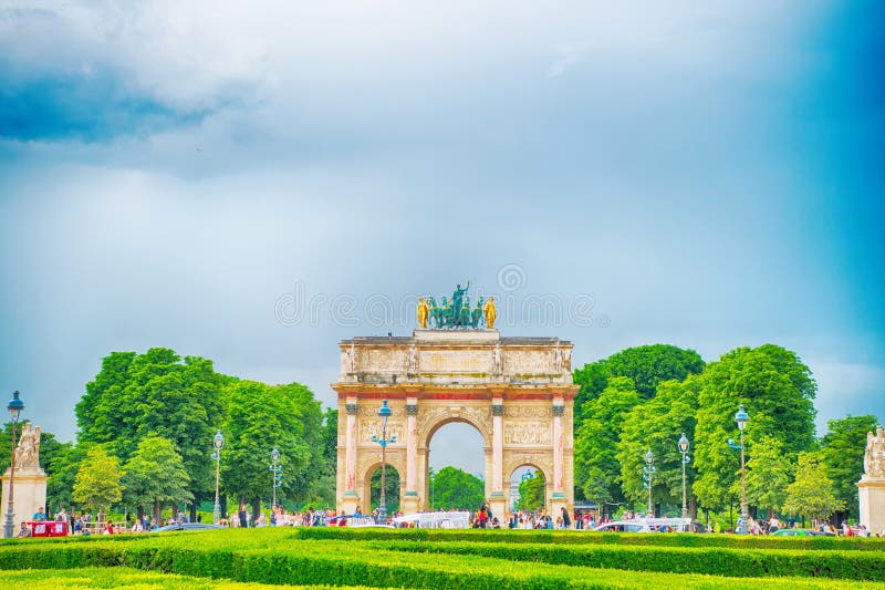 Arco triunfal Arc de Triomphe du Carrossel foto de stock Arco triunfal Arc de Triomphe du Carrossel foto de stock