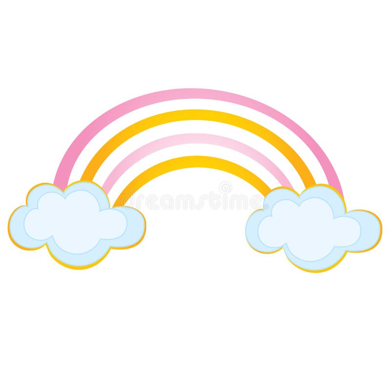 Arco-íris do vetor com nuvens ilustração royalty free Arco-íris do vetor com nuvens ilustração royalty free