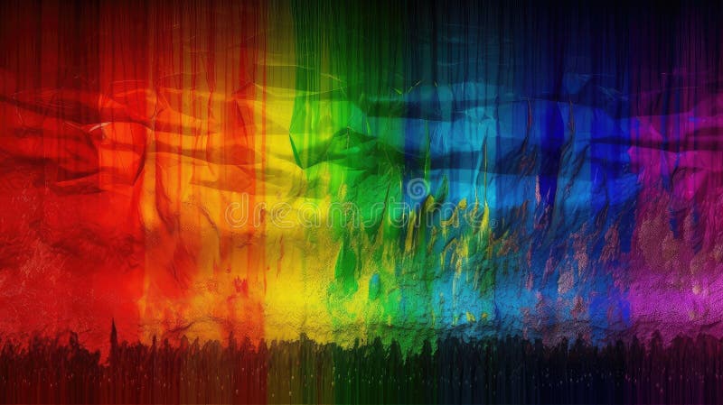Arcobaleno astratto sulla superficie rivestita di grunge alla luce del sole immagine generativa illustrazione di stock