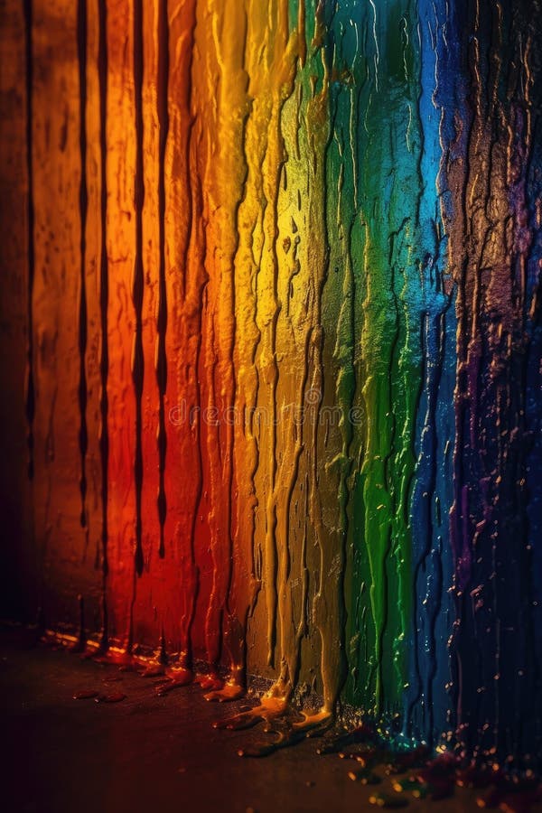 Arcobaleno astratto sulla superficie rivestita di grunge alla luce del sole immagine generativa illustrazione vettoriale