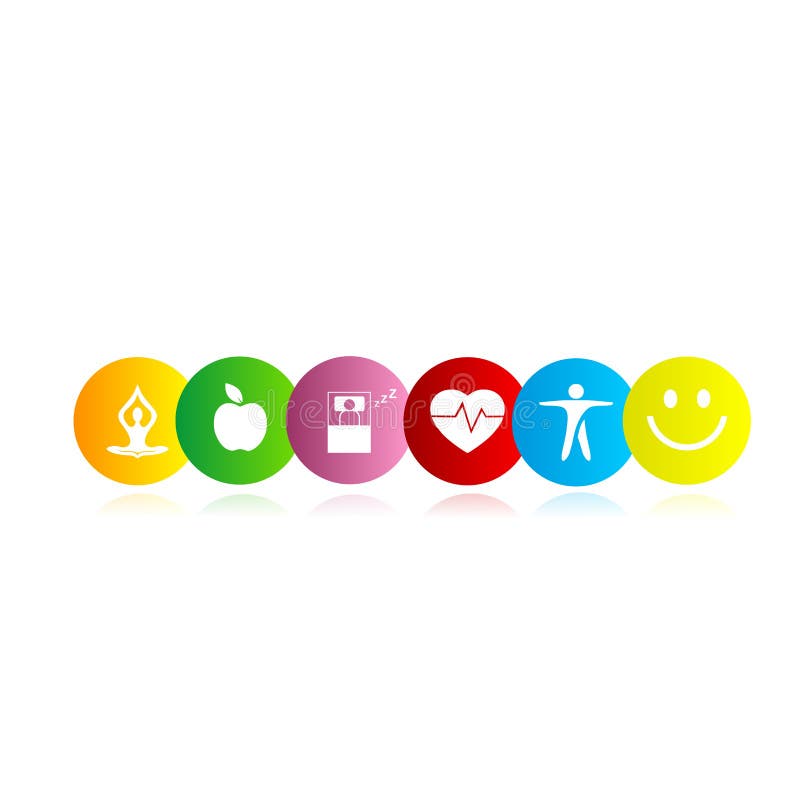 Arcobaleno di simbolo di salute illustrazione di stock Arcobaleno di simbolo di salute illustrazione di stock