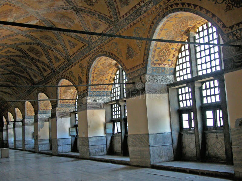 Arcos adornados en el Hagia Sophia, Estambul, Turquía fotografía de archivo Arcos adornados en el Hagia Sophia, Estambul, Turquía fotografía de archivo
