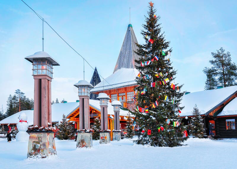 Arctic Circle lanterns at Santa Office in Santa Village Lapland