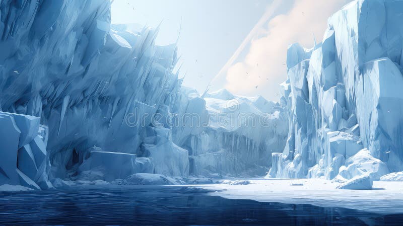 Arctic dry dock icebergs stock illustration. Illustration of isolation ...