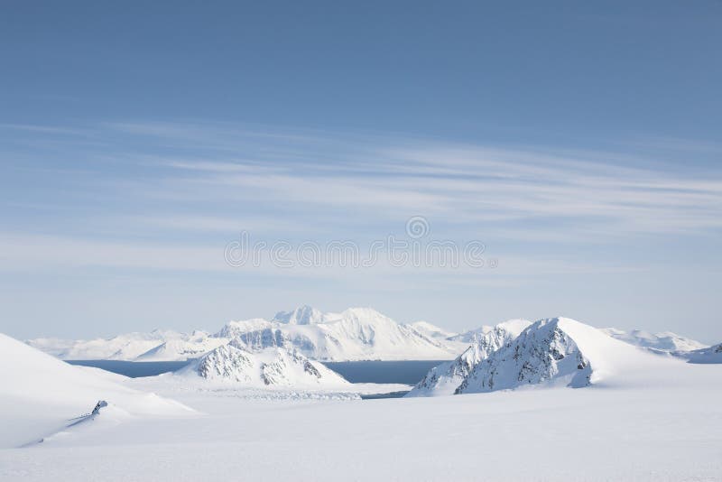 Arctic landscape - snowy mountains