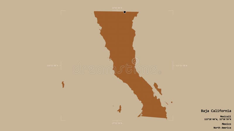 Baja California Mexico Bounding Box Pattern Stock Illustration Illustration Of Profile