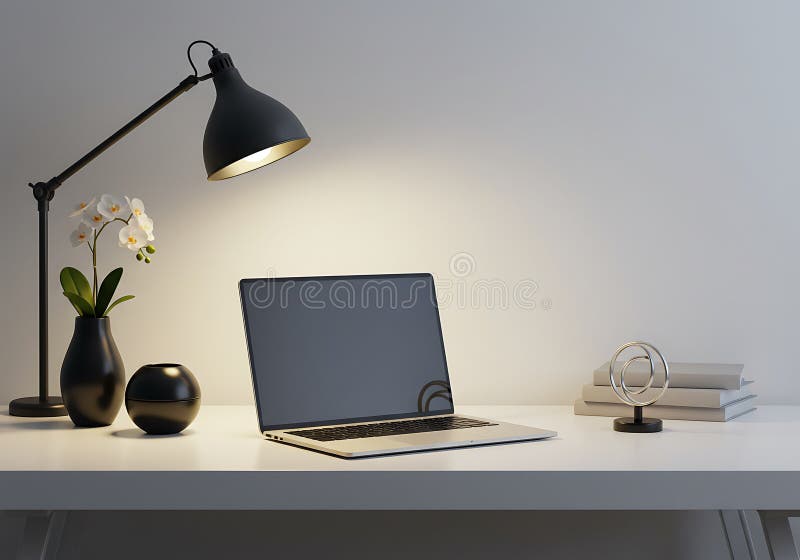 Area di lavoro minimalista moderna illustrazione vettoriale