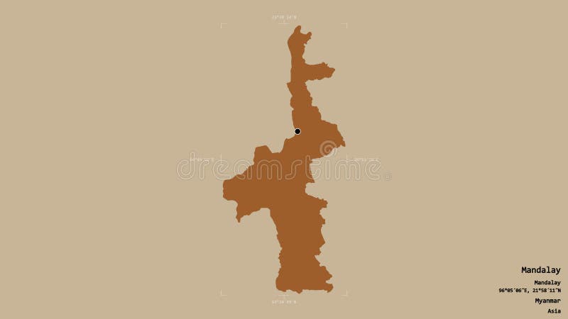 Mandalay - Myanmar. Bounding box. Pattern vector illustration