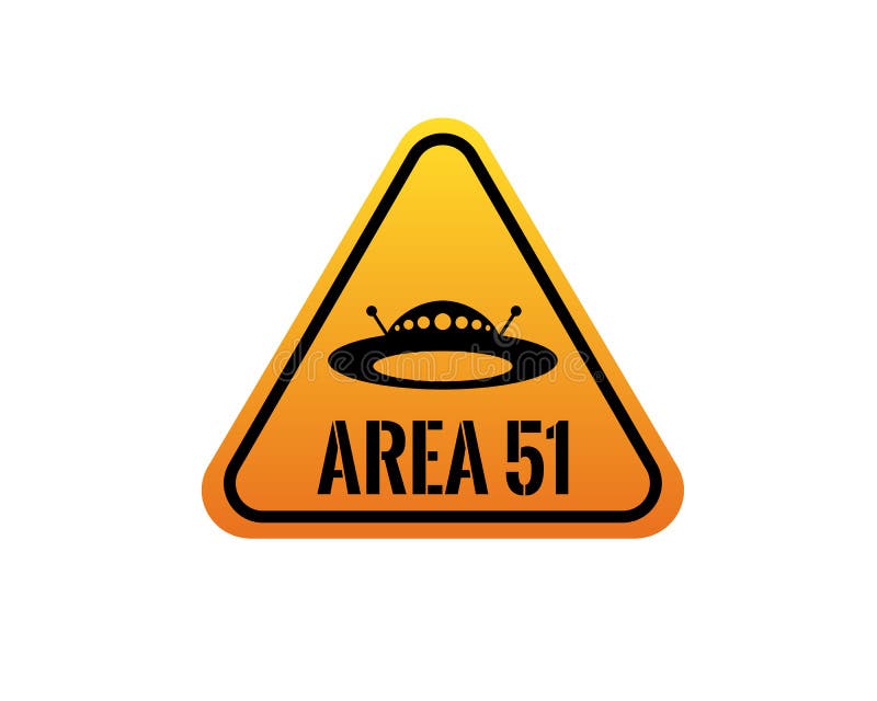 Area 51 with Ufo Symbol Danger Sign