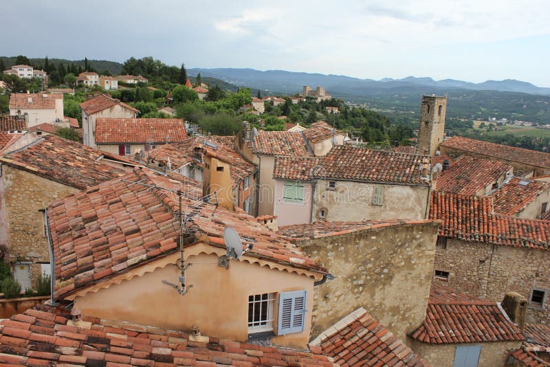 Areal view of Callian, France