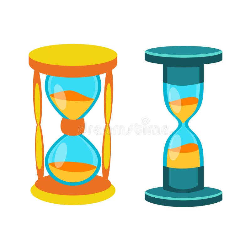 Sandglass icon time flat design history second old object. Vector illustration sand clock hourglass timer hour minute watch countdown flow measure. Sandglass icon time flat design history second old object. Vector illustration sand clock hourglass timer hour minute watch countdown flow measure.