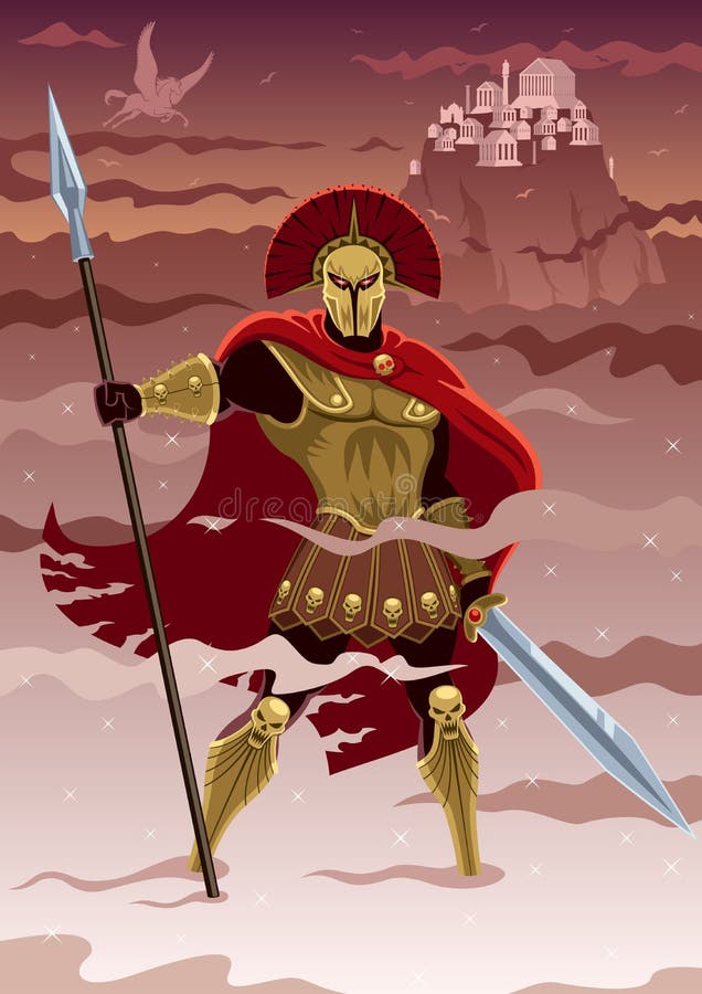 Ares on White stock vector. Illustration of helmet, ares - 38918792