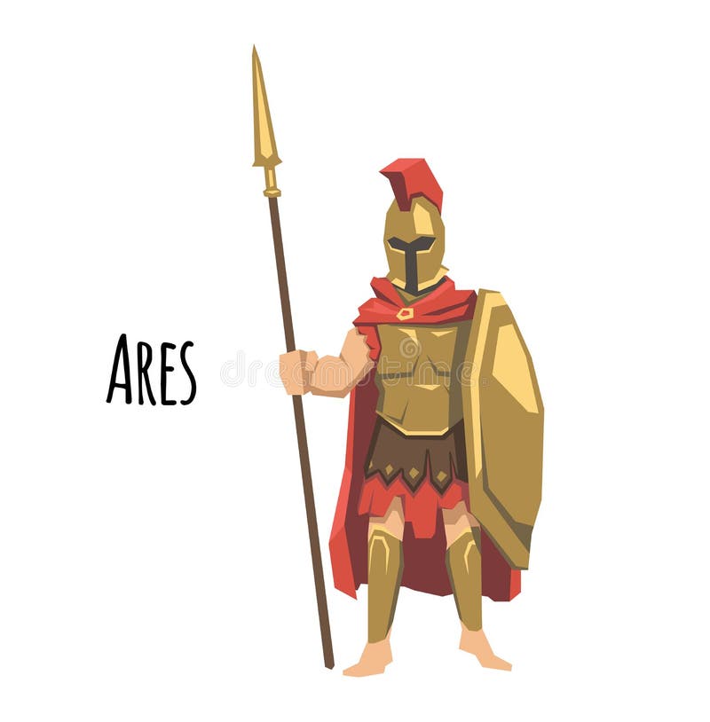 ares-un-dieu-od-du-grec-ancien-de-la-guerre-mythologie-illustration