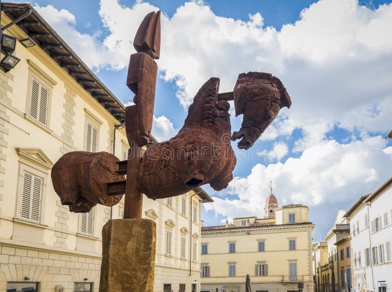 AREZZO, ITALY - OCTOBER 10, 2018: the Sculpture of Equestrian in the ...