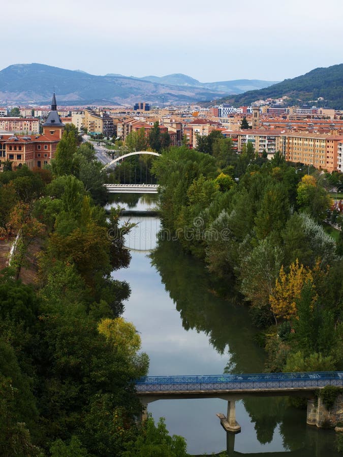 Arga River Across Pamplona royalty free stock photo Arga River Across Pamplona royalty free stock photo
