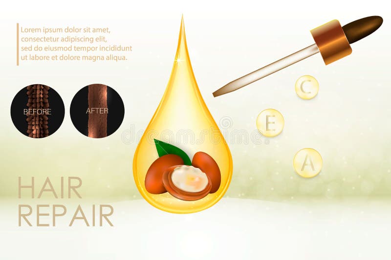 Argan olie voor haarverzorging vector illustratie Argan olie voor haarverzorging vector illustratie