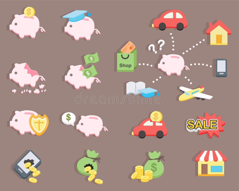 Tirelire économisant de l'argent illustration libre de droits