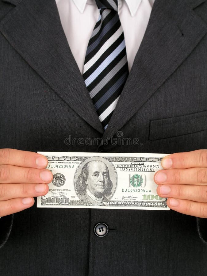 Argent de fixation d'homme d'affaires photos libres de droits