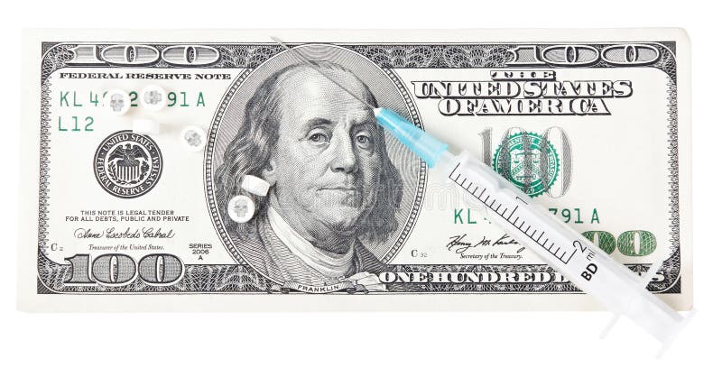 Argent pour la drogue photographie stock