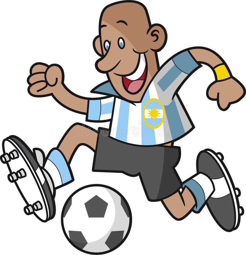 Argentina Cartoon Soccer Player Stock Vector - Illustration of player