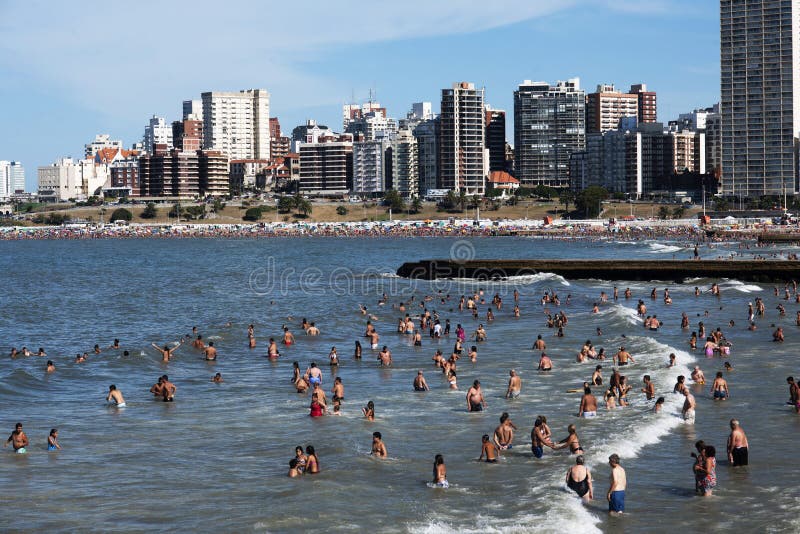 Argentina City of Mar Del Plata with Buildings and Luxury Hotels and ...