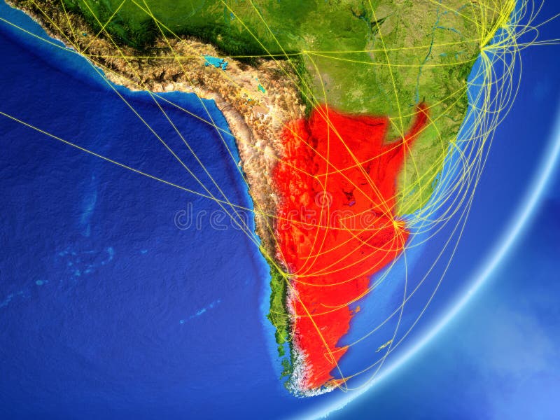 Argentina On Earth With Network Stock Illustration Illustration of