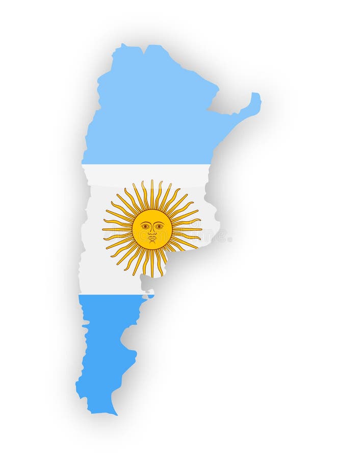 Argentina Flag Country Contour Vector Icon Stock Illustration