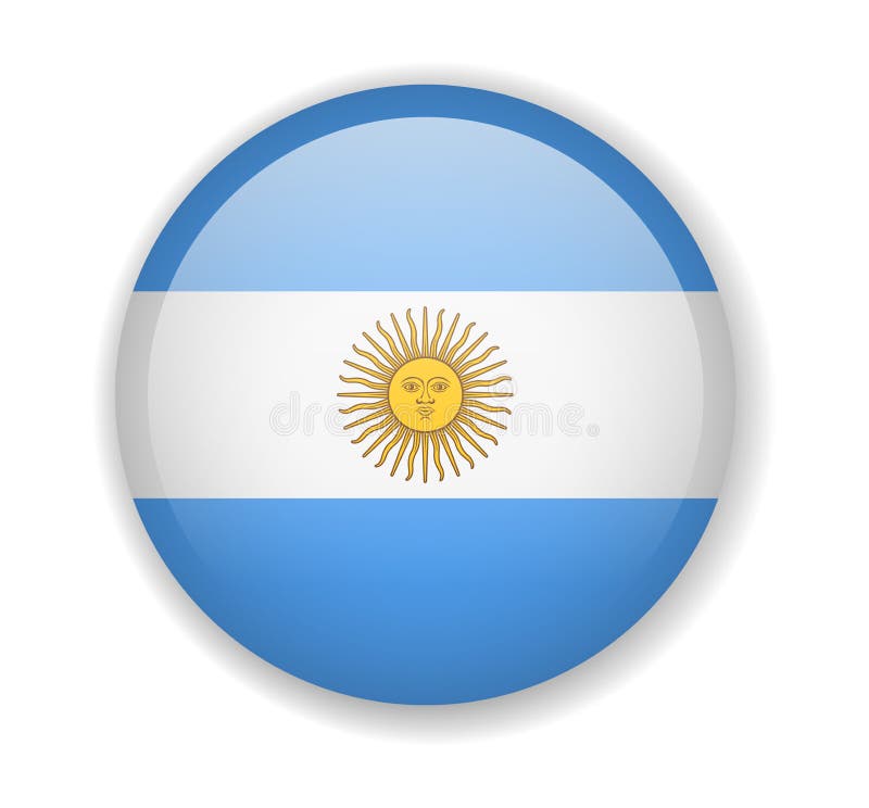 Argentina Flag Vector Round Icon Stock Illustration - Illustration of