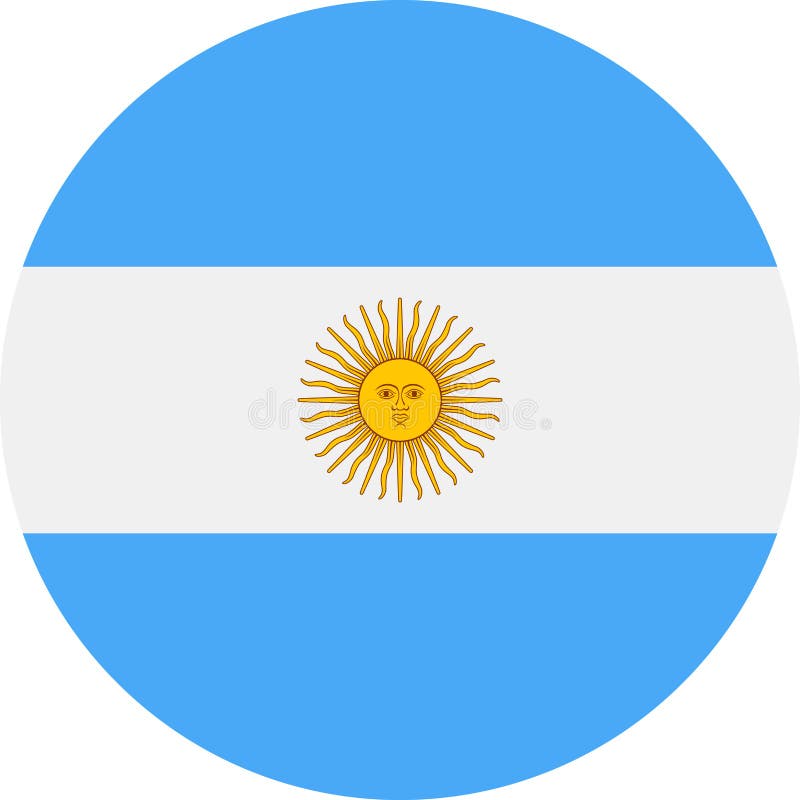 Argentina Flag Icon. Round Vector Illustration Icon Stock Illustration