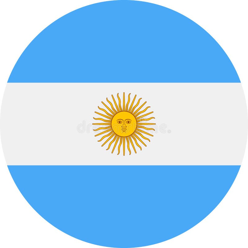 Argentina Flag Icon. Round Vector Illustration Icon Stock Illustration