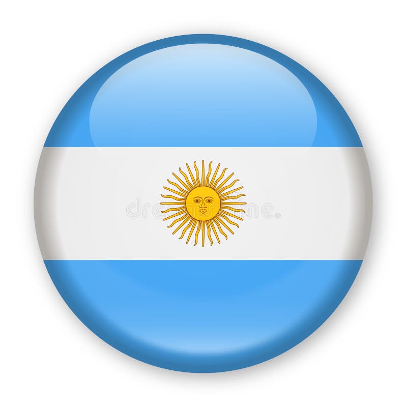 Argentina Flag Vector Round Icon Stock Illustration - Illustration of