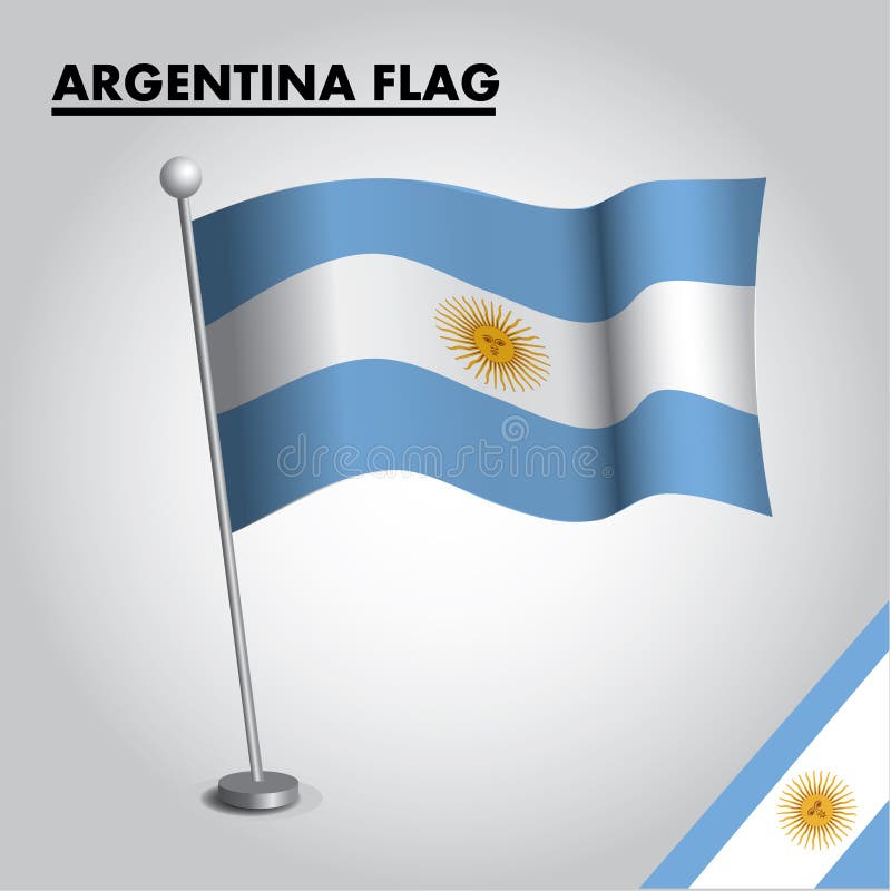 Argentina flagganationsflagga av Argentina på en pol royaltyfri illustrationer Argentina flagganationsflagga av Argentina på en pol royaltyfri illustrationer