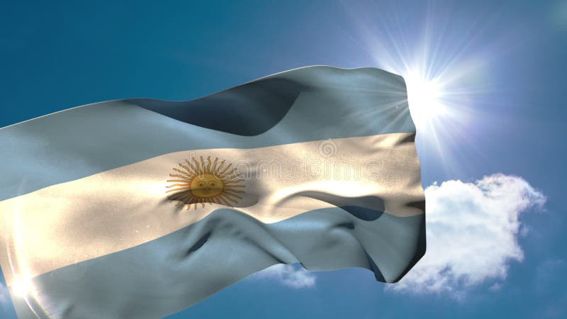 Argentina nationsflagga som blåser i brisen