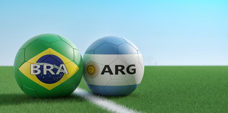 Argentina Vs. Brazil Soccer Match - Soccer Balls in Argentinas and