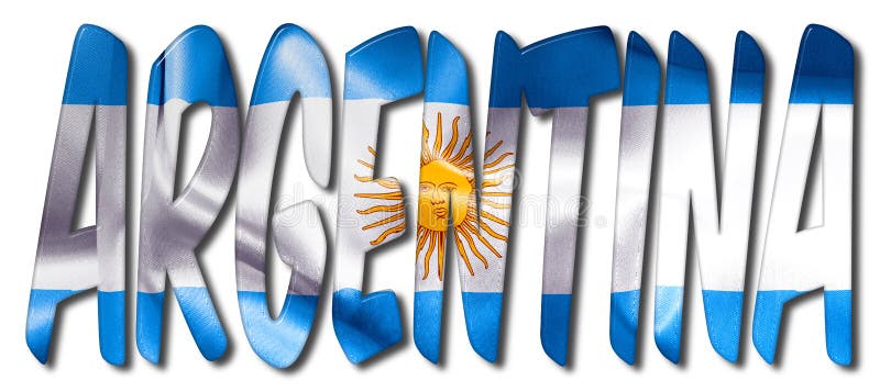 Argentina Word with Flag Texture Stock Illustration - Illustration of