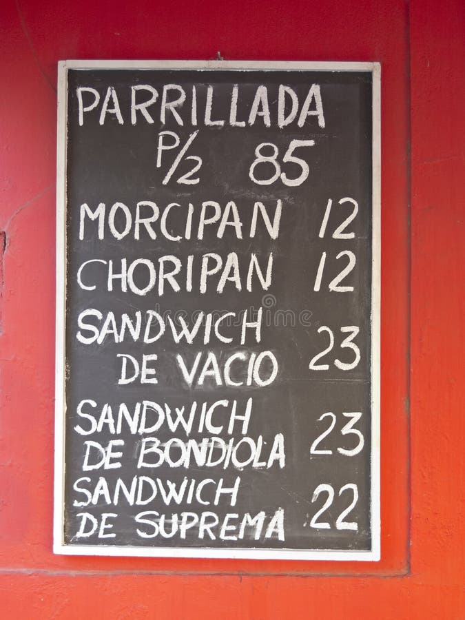 Argentine Menu stock image. Image of dark, heat, black 30530869