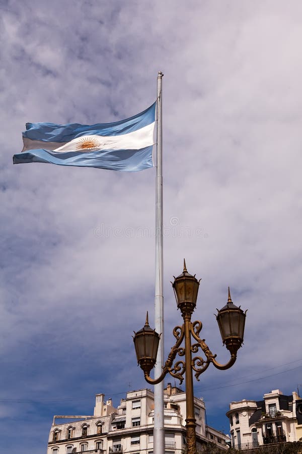 Argentinian Flag, Buenos Aires, Argentina Stock Image - Image of lights